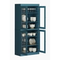 thumbnail image 3 of Palace Imports 100% Solid Wood Kitchen Pantry Storage Cabinet with Glass Doors and Adjustable Shelves, Teal Blue, 3 of 6