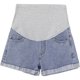 thumbnail image 1 of Pantalones cortos de mezclilla sueltos, finos, con soporte alto para el vientre, pantalones cortos cómodos y transpirables informales para maternidad, mezclilla azul 2XL, 1 of 8