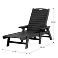 thumbnail image 5 of WestinTrends Malibu Outdoor Lounge Chairs Set of 2, All Weather Poly Lumber Patio Chaise Lounge Pool Chairs with 5 Positions Backrest, Weathered Wood, 5 of 12