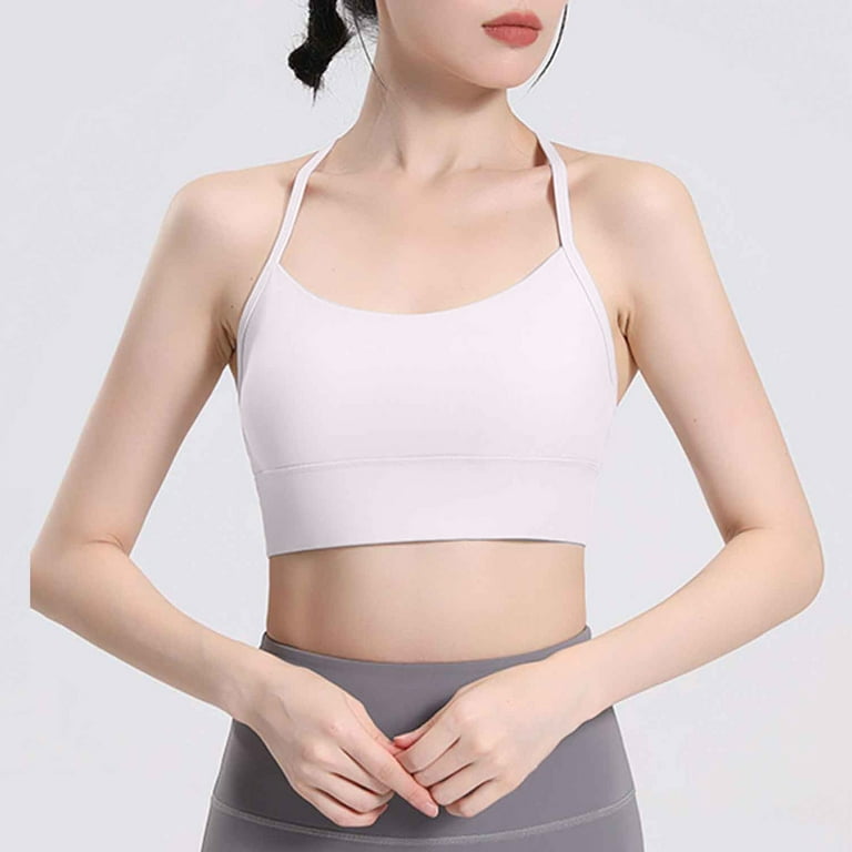 Mrat Clearance Bras for Back Clearance Women's Sports Bra Vest Push-Up Yoga  Fitness Sports Bra with Removable Chest Pad Sleep Bra L_26 White M 
