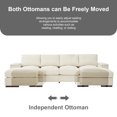 thumbnail image 6 of U-Shaped Modular Sectional Sofa with 2 Ottomans, Soft Corduroy Fabric, Deep Seat Couch for Living Room, Apartment, Office, Family Gatherings (Beige), 6 of 9
