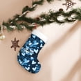 thumbnail image 7 of Daiia Ice Blue Heart Print Christmas Stocking，18"Large Knitted Xmas Stocking for Kids, Family Stocking for Fireplace Christmas Holiday Party Decoration, 7 of 7