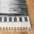 thumbnail image 3 of SAFAVIEH Moroccan Tassel Willard Wavy Striped Shag Area Rug, Ivory/Black, 4'5" x 6'5", 3 of 8