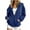 Blue, variant on Half Zip Casual Jacket for Womens Long Sleeve Drawstring Hooded Jackets with Pockets Running Workout Hoodies