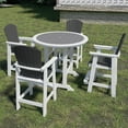 thumbnail image 3 of Furvclv 5-piece Modern Table Chair Set, Patio Bar Table With 4 Chairs, High Top Outdoor Table Tall Adirondack Chairs 4 Person Configuration For Family Use For Patio Garden Yard, 3 of 9