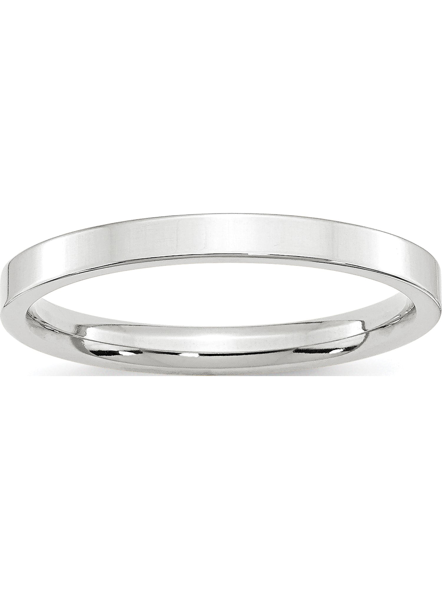 Size 4.5 02.50 mm Flat Band in 14K White Gold