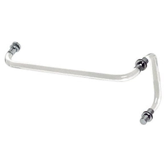 CRL CAC8X24CH 24" Acrylic Smooth Towel Bar With 8" Pull Handle and Chrome Rings - Combination Set