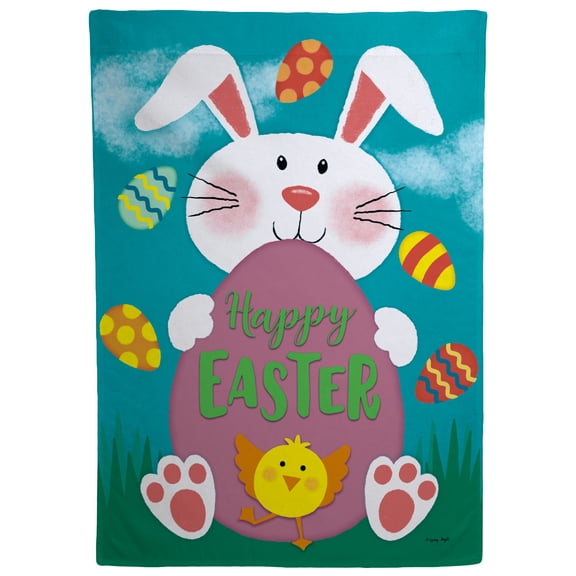 28 x 40 Easter Bunny Blocker House Flag by Ashton