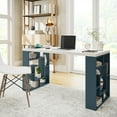 thumbnail image 3 of Ada Home Decor Furniture 4 Tier White Turquoise Briscoe Modern Desk, 3 of 8