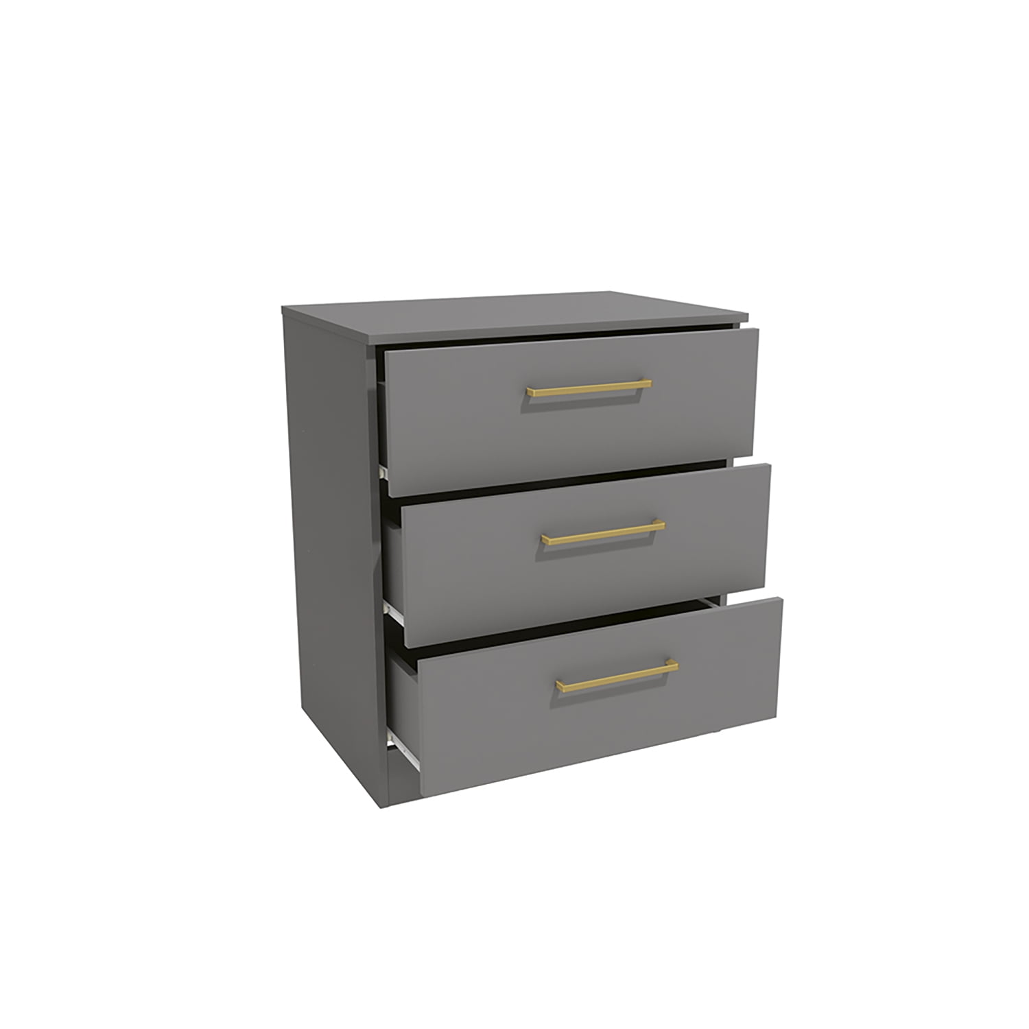 Kappesberg Jolyne 3-Drawer Vertical Dresser with Gold Hanldes Gray – Modern Bedroom Storage for Adults and Teens