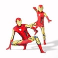 thumbnail image 5 of Deluxe Boys Iron Hero Cosplay Jumpsuit with 3D Metallic Armor Texture & Visor Mask, High Quality Red Gold Suit for Comic Con Events, Red, 130, 5 of 5
