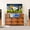 Brown, variant on QinaQin 10-Drawer Fabric Dressing Table with Led Lights, Entertainment Center, Charging Station, Open Shelving for 40-55 Inch Tvs for Bedrooms, Living Rooms