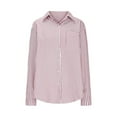 thumbnail image 6 of WMTBSRSW Women's Striped Button Down Shirts 2025 Tredny Long Sleeve Shirts Oversized Boyfriend Blouses Collared Work Dressy Tops with Pockets, 6 of 8