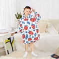 thumbnail image 6 of FORMRS Wearable Blanket Hoodie with Sleeves for Kids Cozy Flannel Sweatshirt, Playful Strawberries, 6 of 7