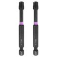 thumbnail image 1 of Uxcell 2pcs TT40 Torx Impact Screwdriver Bit 1/4" Hex Shank 3" Long Magnetic with Hole, 1 of 7