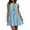 Blue, variant on Summer Beach Dresses for Womens 2026 Plus Size Fashion Casual Sleeveless Crew Neck Lace-up Pleated Dress