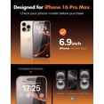 thumbnail image 2 of Protector de pantalla UnbreakCable para iPhone 16 Pro Max, paquete de 2 unidades, 9H, 2 of 9
