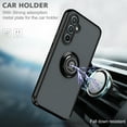 thumbnail image 3 of TJS for Samsung Galaxy A54 5G Phone Case, with Tempered Glass Screen Protector, 360 Degrees Rotating Metal Ring Magnetic Support Kickstand Cover for Galaxy A54 5G (Black), 3 of 7