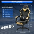 thumbnail image 4 of Hoffree Gaming Chair with Speakers PU Gamer Chair with footrest and massage Egonomic Computer Game Chair with Headrest and Lumbar Support for Adults and Office Gaming, 440 LBS, 4 of 11