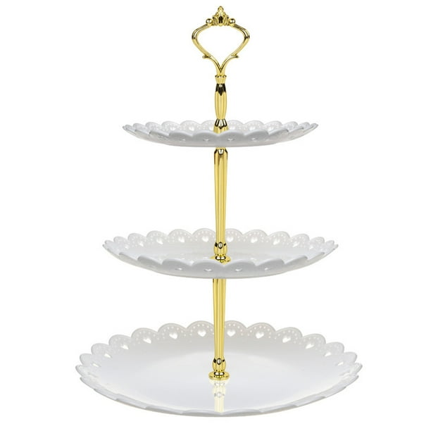 Bandeja de Stand de Cupcake, Soporte de la Torre de Postre de 3 Niveles Liviano Para Dulces para Bodas