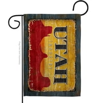 G142989-BO 13 x 18.5 in. Utah Vintage American State Garden Flag with Double-Sided Horizontal House Decoration Banner Yard Gift