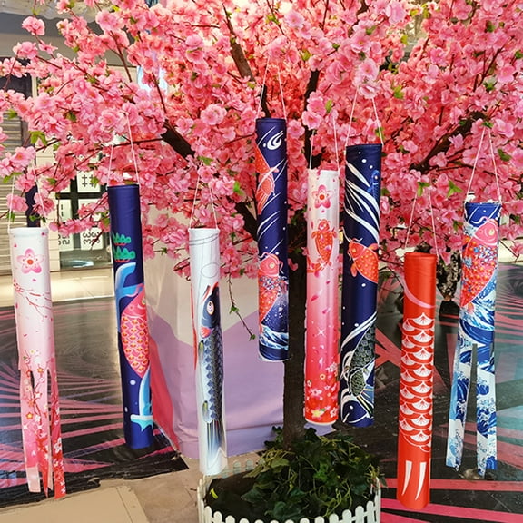 Joernso Hanging Ornament Exquisite Pattern Wear Resistant Fabric Fish Windsock Banners Hanging Flag Streamer Party Supplies