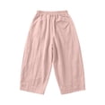 thumbnail image 6 of VBEWZET Kids Wide Leg Casual Pants, Elastic Waist Loose Fit Trousers with Pockets, Lightweight Air-Condition Pants for Boys & Girls Pink 3-4 Years, 6 of 6