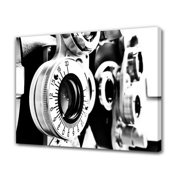Lens Optometrist Black And White Canvas Poster Bedroom Decor Sports Landscape Office Room Decor Gift,Frame-style,12x18inch(30x45cm)