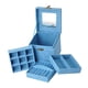 thumbnail image 4 of Caja de almacenamiento de joyería de multiusos Salvador organizador de exhibición de 3 capas Azul, 4 of 10