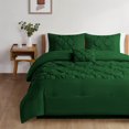 thumbnail image 2 of 5 Piece New Half Pinch Pleated Pattern Comforter Set, 800 TC, 100% Egyptian Cotton, Oversized Super King Size Green Solid, 2 of 6