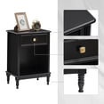 thumbnail image 2 of Nightstand Set of 2, Modern Bedside End Tables, Night Stands with Drawer and Storage Shelf for Bedroom Office Nursery Living Room, Black, 2 of 7
