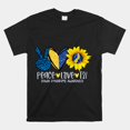 thumbnail image 1 of T-Shirt Unisexe Peace Love T21 Orange Ribbon Down Syndrome Awareness Taille P-5TG Z2107, 1 of 4