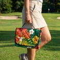thumbnail image 3 of COEQINE Golf Cart Seat Towel Blanket Cover with Handle for Folded Carrying and Storage, Quilted Padding, 4 Storage Pockets, Compatible with Most 2 Seat Cart, Tropical Hibiscus Leaf Red, 3 of 8