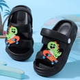 thumbnail image 2 of Ulanda Kids Summer Clogs Boys Girls Slide Sandals Adjustable Toddler Indoor Outdoor Slippers Children Beach Pool Shoes (Black, 12), 2 of 8