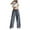 Blue, variant on Ladies Pants Casual Wide Leg Pants Drawstring Elastic High Waisted Plaid Pants Pajama with Pockets Women's Linen Pants Light Yellow XXL
