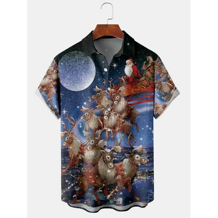 

MLFU Santa Claus Chest Pocket Short Sleeve Shirt