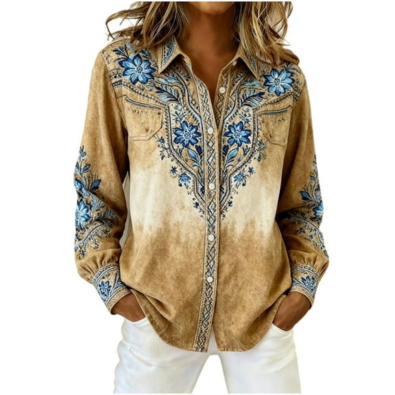 Cloaraye Fall Shirts for Women Fashion Button Down Corduroy Shirts Casual Lapel Long Sleeve Tops Jacket Springs Winter Clothes