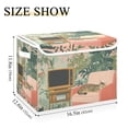 thumbnail image 5 of Yayeee Collapsible Cube Storage Bin with Lid Fabric Closet Decorative Basket with Handles, Pink and Green Cat, 5 of 7