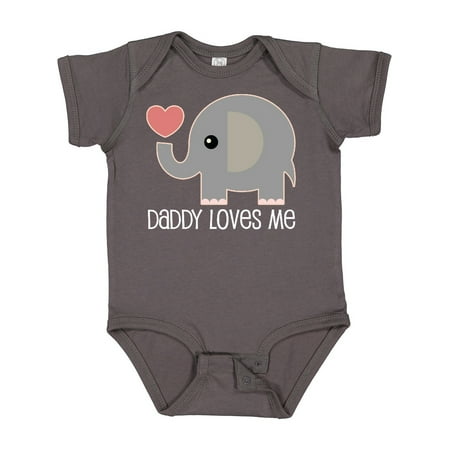 

Inktastic Daddy Loves Me Boys Girls Elephant Gift Baby Boy or Baby Girl Bodysuit