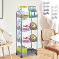thumbnail image 1 of Nsxcdh Four Tier Kitchen Bathroom Shelf,Plastic Material,Gray Clear,35.82x12.79x8.07 in,Movable Trolley,Multi Layer Storage,Stable Structure,Home Organizer, 1 of 7