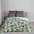 thumbnail image 6 of XMXT Throw Blanket, Colorful Bird Print Machine Washable Blankets for Sofa, 40 x 30 inches Green, 6 of 9