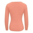 thumbnail image 4 of Women's Casual U Neck Solid Color Tight Long Sleeved T Shirt Top Womens Hiking Shirts Top Jr Fall Fashion Athletic Top Women Athletic Shirts Women Loose Fit Long Sleeves Womens Tee Shirt Loose Short, 4 of 4