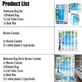 thumbnail image 6 of 3Pcs Seabeach Waterproof Bathroom Shower Curtain Non-Slip Toilet Cover Mats Rug + Waterproof Fabric Shower Curtain With 12 Hooks, 6 of 7