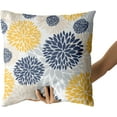 thumbnail image 4 of Navy Blue and Yellow Throw Pillows Covers 18x18 Set of 2, Gray Dahlia Flower Pillow Cushion Cases, Floral Decor Throw Pillows Cover Gifts for Bed Couch Sofa Living Room, 4 of 6