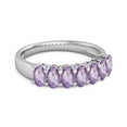 thumbnail image 2 of Seven Stone 1.75 Cts Amethyst Half Eternity 925 Sterling Silver Women Valentines Day Gifts Ring, 2 of 3