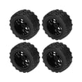 thumbnail image 4 of 4 Uds neumáticos RC neumáticos de micro orugas resistentes al desgaste de plástico negro con tuercas combinadoras para coches de Control remoto 1/8 para 1/10, 4 of 8