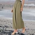 thumbnail image 3 of Pantalones palazzo informales de pierna ancha para mujer, pantalones de salón ahumados de cintura alta con bolsillosS-XXXL (verde), 3 of 5