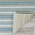 thumbnail image 3 of Couristan 7.5' x 10.75' Ivory and Blue Striped Rectangular Outdoor Area Throw Rug, 3 of 4