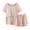 Khaki, variant on Women's Maternity Nursing Pajama Set, Solid Color Ribbed Texture Short Sleeve Round Neck Top and Matching Shorts, Two-Piece Sleepwear for Comfortable Nights and Home Lounging - Blue