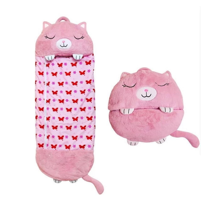 Saco de dormir para niños de dibujos animados, saco de dormir con almohada de animales para niños, edredón plegable a prueba de patadas, saco de dormir para niños